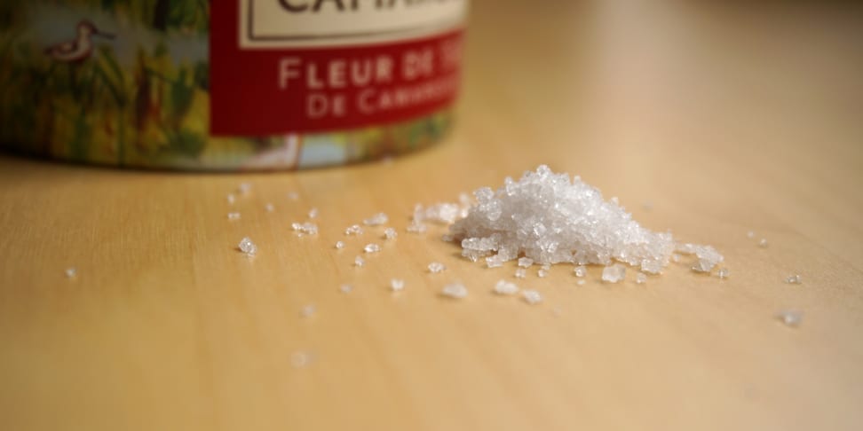 A pile of fleur de sel, one of the most popular finishing salts