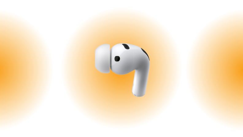 Apple Airpods Pro 3 on an orange fuzzy circle