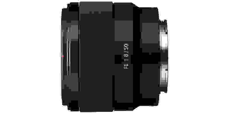 A manufacturer render of the new Sony 50mm f/1.8.