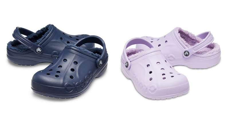 Lined Crocs.