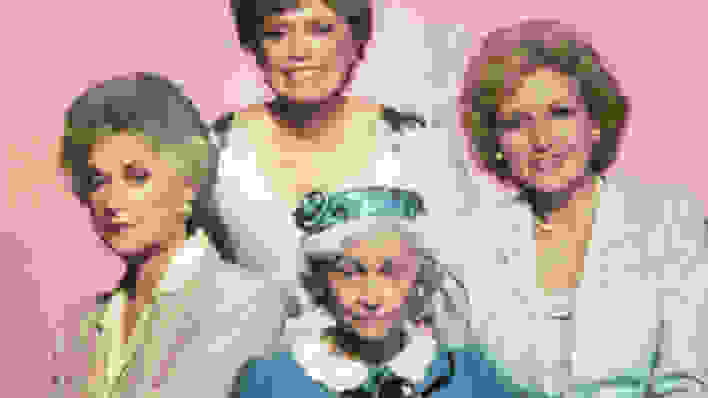 Betty White and the cast of "Golden Girls," from a scene in "Betty White: The First Lady of Television," one of the best celebrity documentaries to stream now.