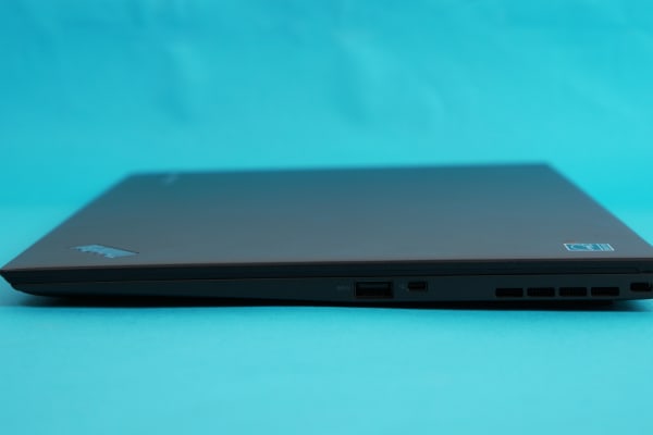 On the right side of the Carbon is an ethernet extension connection and a single USB 3.0 port.