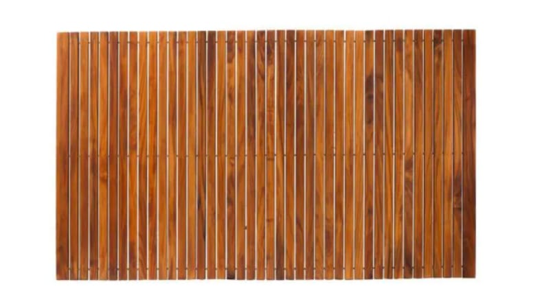 teak bath mat