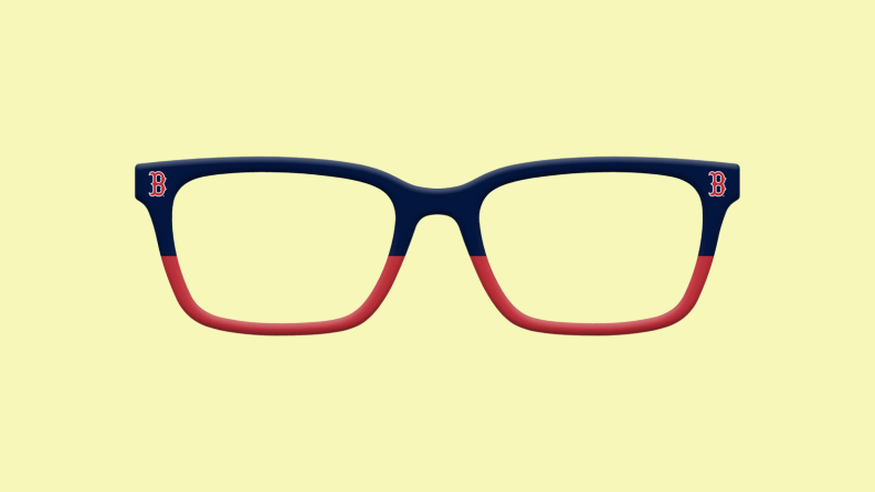 top of glasses on yellow background