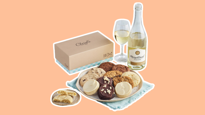 Cookies and wine gift box