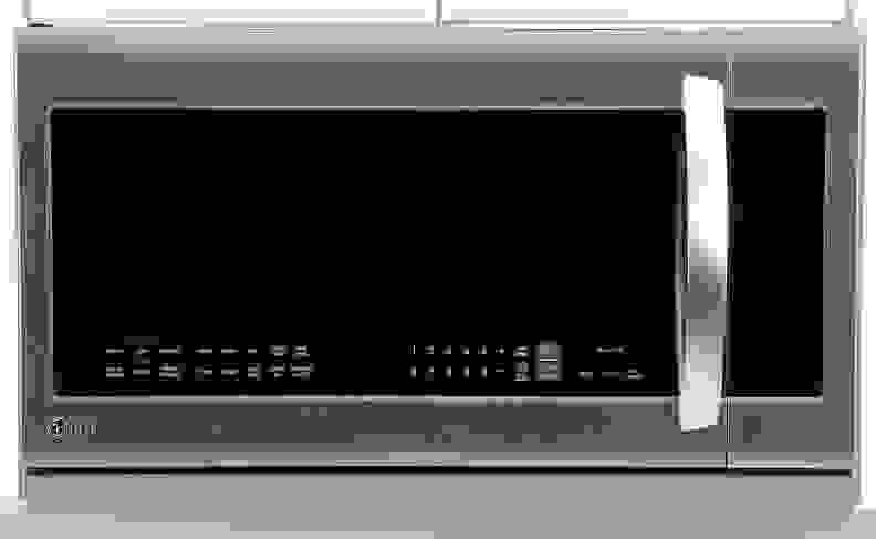 The LG LMHM2237ST over-the-range microwave.