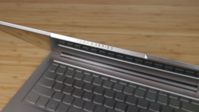 Lenovo Yoga 9i branding viewed from above