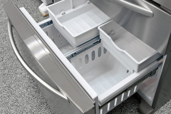 Extra sliding buckets in the KitchenAid KFXS25RYMS's freezer take up a little more space, but substantially improve food organization.