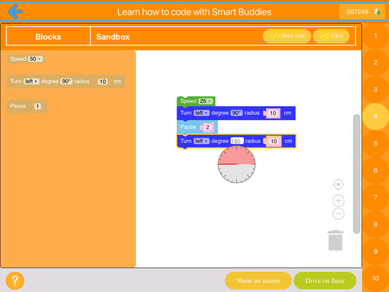 In the Smart Buddies app, customizable coding commands click together like blocks.