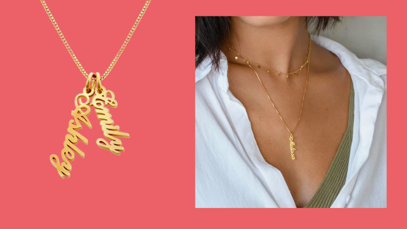 Best Jewelry for Moms: Myka Vertical Name necklace