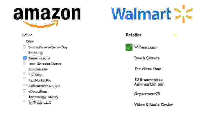 Amazon and Walmart Seller Filters