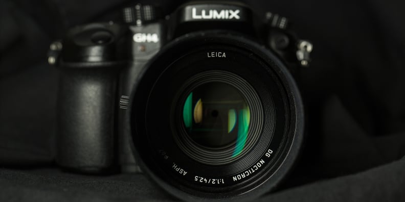 The Panasonic Lumix G Leica DG Nocticron 42.5mm f/1.2 is a fairly big lens, but isn't overwhelming.