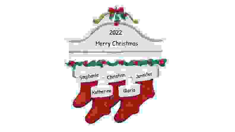 A personalized Mantle Christmas ornament