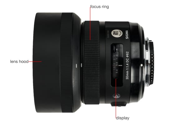 A side view of the 30mm f/1.4 DC HSM A.