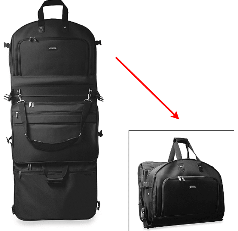 This trifold bag by Wallybag can easily fit up to four suits.