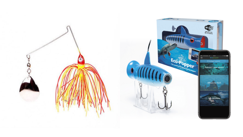 Traditional fishing lure and video-controlled fishing lure