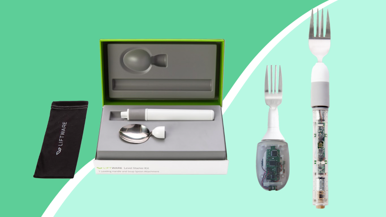 Level forks and starter spoon kits from Liftware