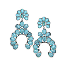 Product image of Metal Faux Turquoise Stone Drop Earring
