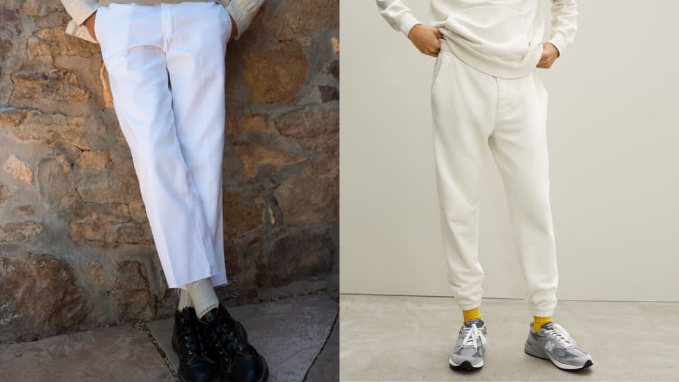 Mens White Cotton Pant