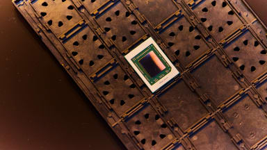 A close up of a laptop processor