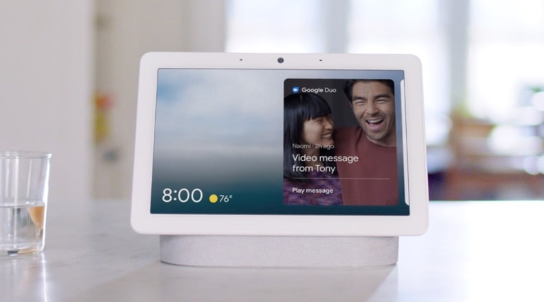 Google Nest Hub Max with video call on screen