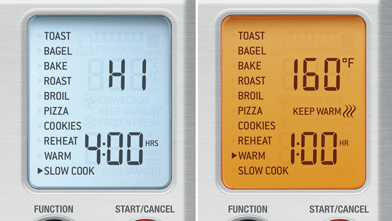 Screenshots of the Breville Smart Oven Pro control panel.