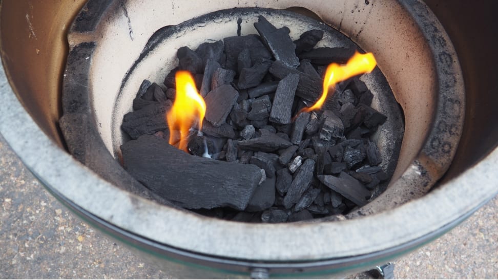 Coals in a Big Green Egg