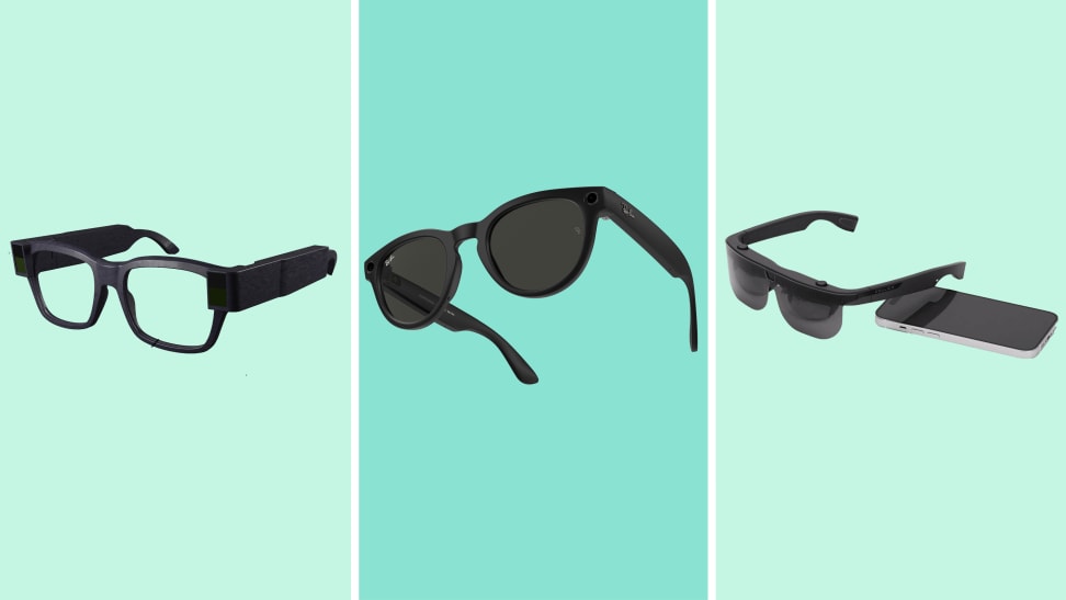 Different types of adaptable eyewear including LTH01, Nuance Audio, and EyeCane glasses.