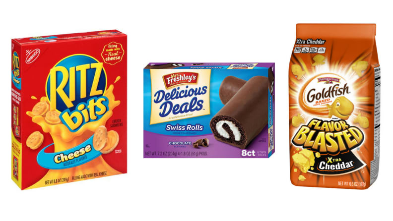 Ritz Bits, Swiss Rolls and Goldfish Crackers