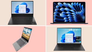 A collage of discounted laptops from Amazon.