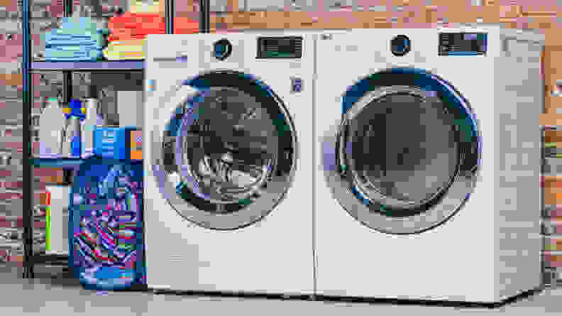 The LG WM3700HVA washing machine and an LG dryer