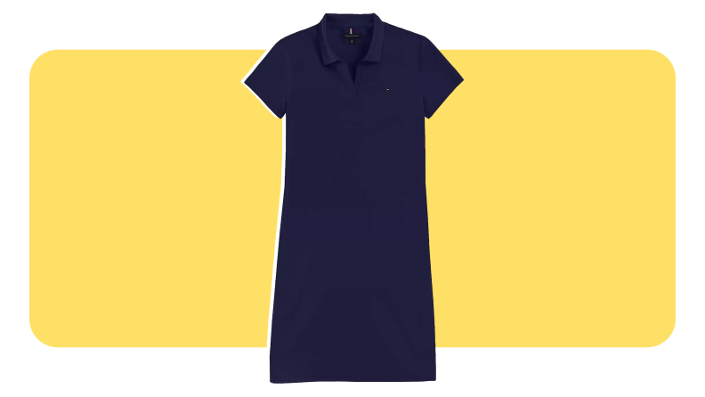 A navy-colored Slim Fit Polo Dress