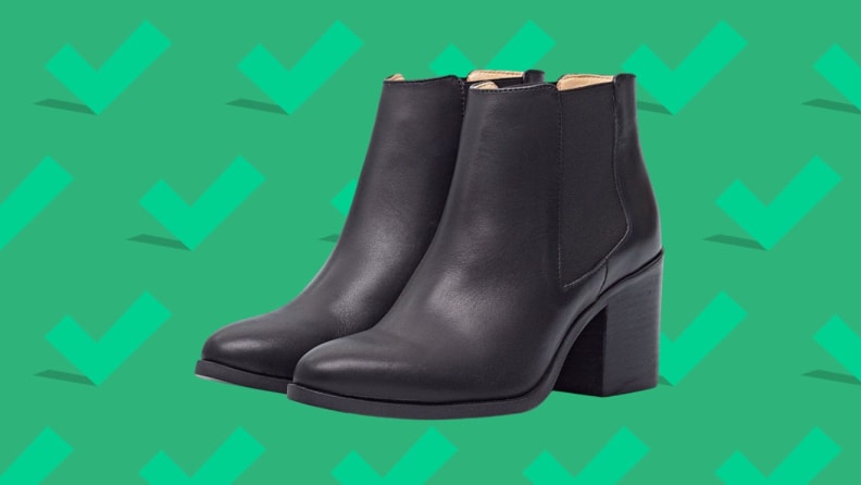 A pair of black boots.