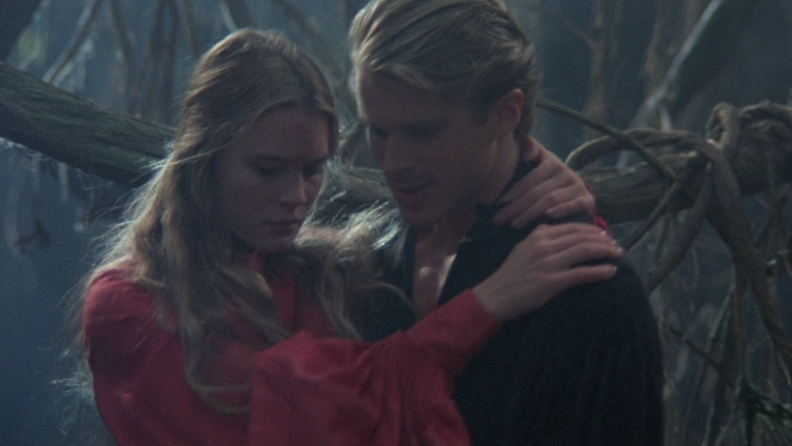 A still from 'The Princess Bride' featuring Buttercup and Westley