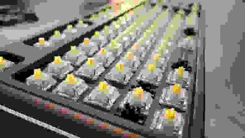 Yellow-colored keyboard switches