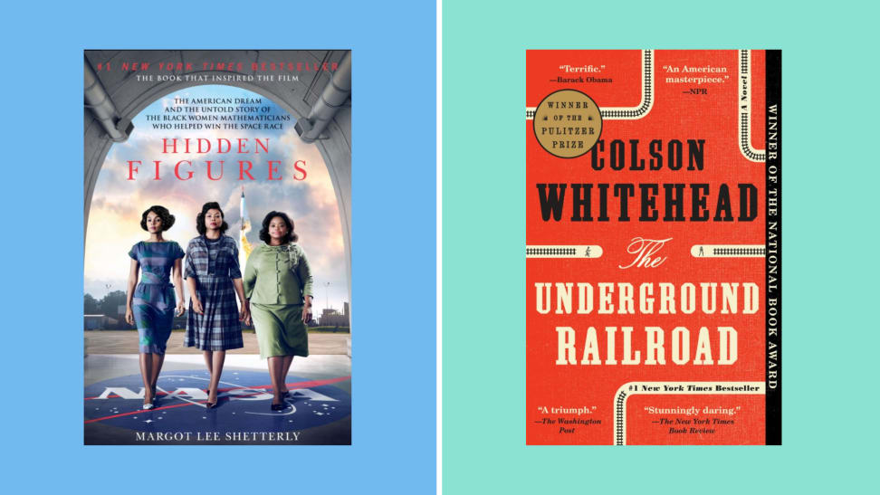 Side-by-side images of The Underground Railroad by Colson Whitehead and Hidden Figures by Margot Lee Shetterly, which are great books to read for Black History Month.