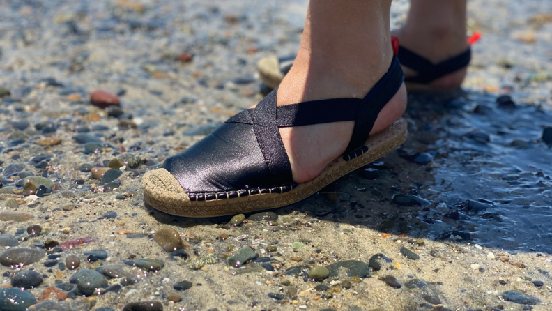 Seastar shoes on a rocky beach