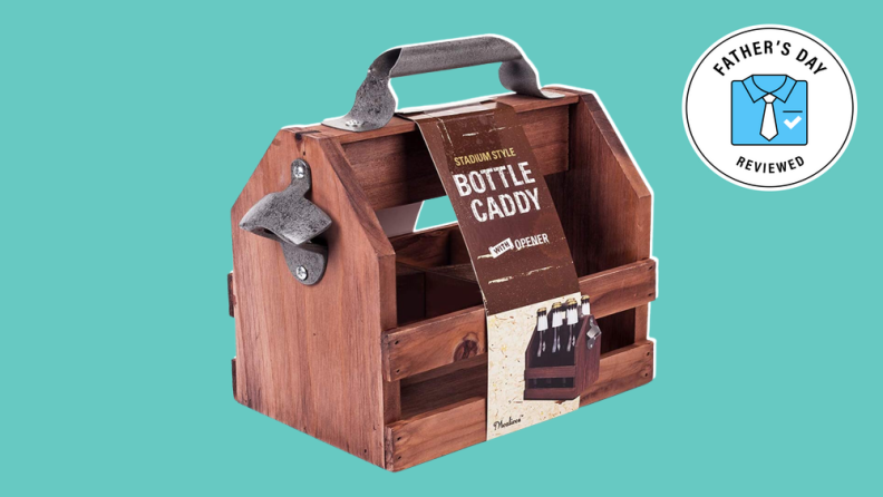 Best Father's Day gifts for dads who drink beer: Mealivos wooden bottle caddy