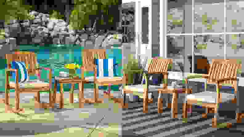 Beachcrest Home Coyne Acacia 3片柚木座椅组