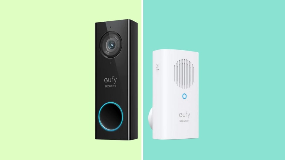 eufy video doorbell 2k on colorful background