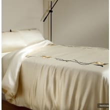 Product image of Lily Embroidered Silk Fitted Sheet Set