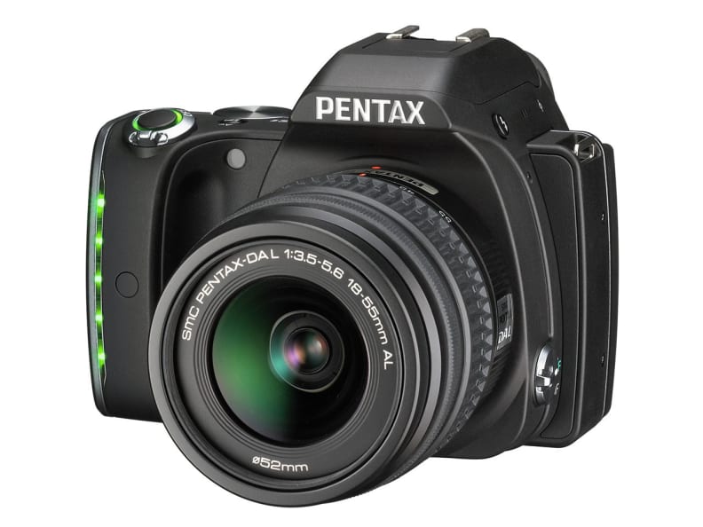 The Pentax K-S1 has a light-up LED strip on the grip that doesn't do much, but can be used as a visual cue during self-timer countdowns.