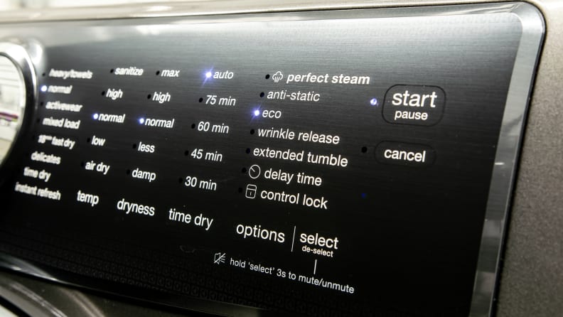 Electrolux EFME527UTT control panel