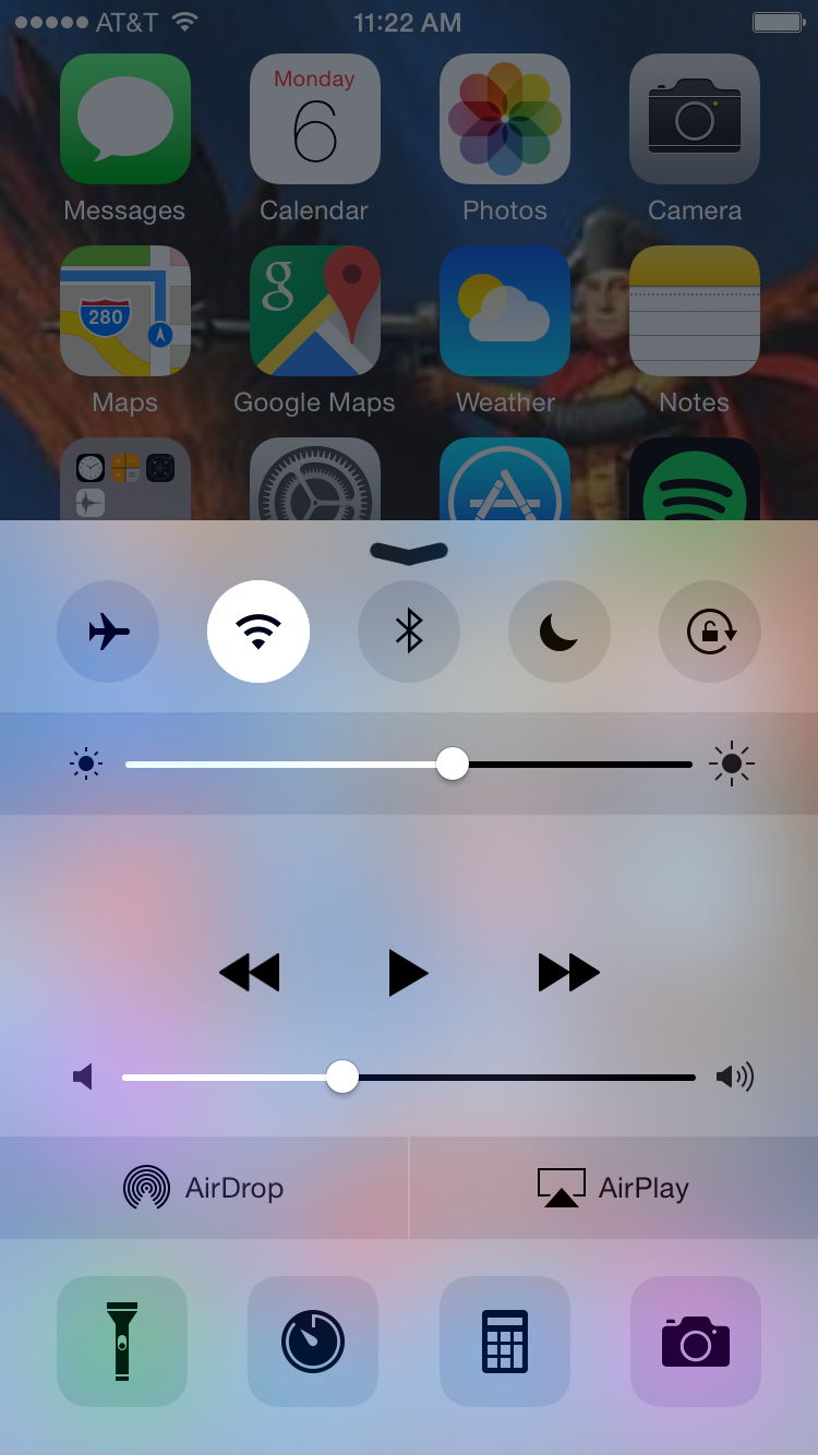 Screen Brightness (iOS Control Center)