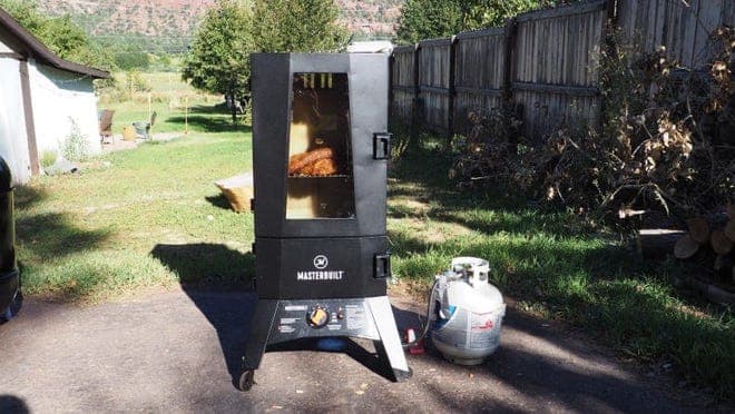 Black smoker in backyard