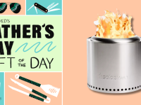 A collage of Father's Day animation and a Solo Stove on a dyptich