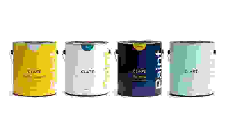 Row of Clare paint cans