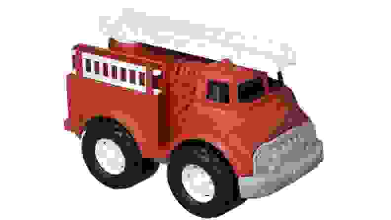 红色的消防车儿童玩具。