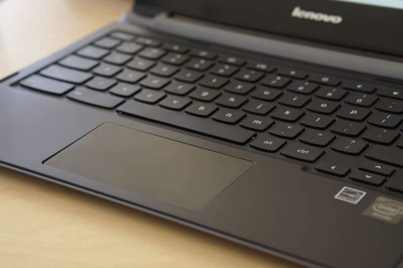 The N20p has a full keyboard and a touchpad that looks is wider than it is tall.