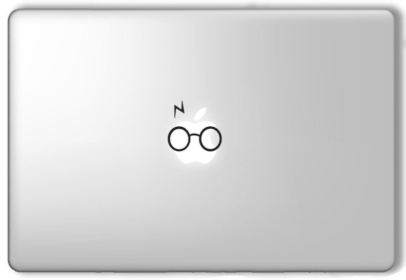 This clever decal is perfect for Apple products.